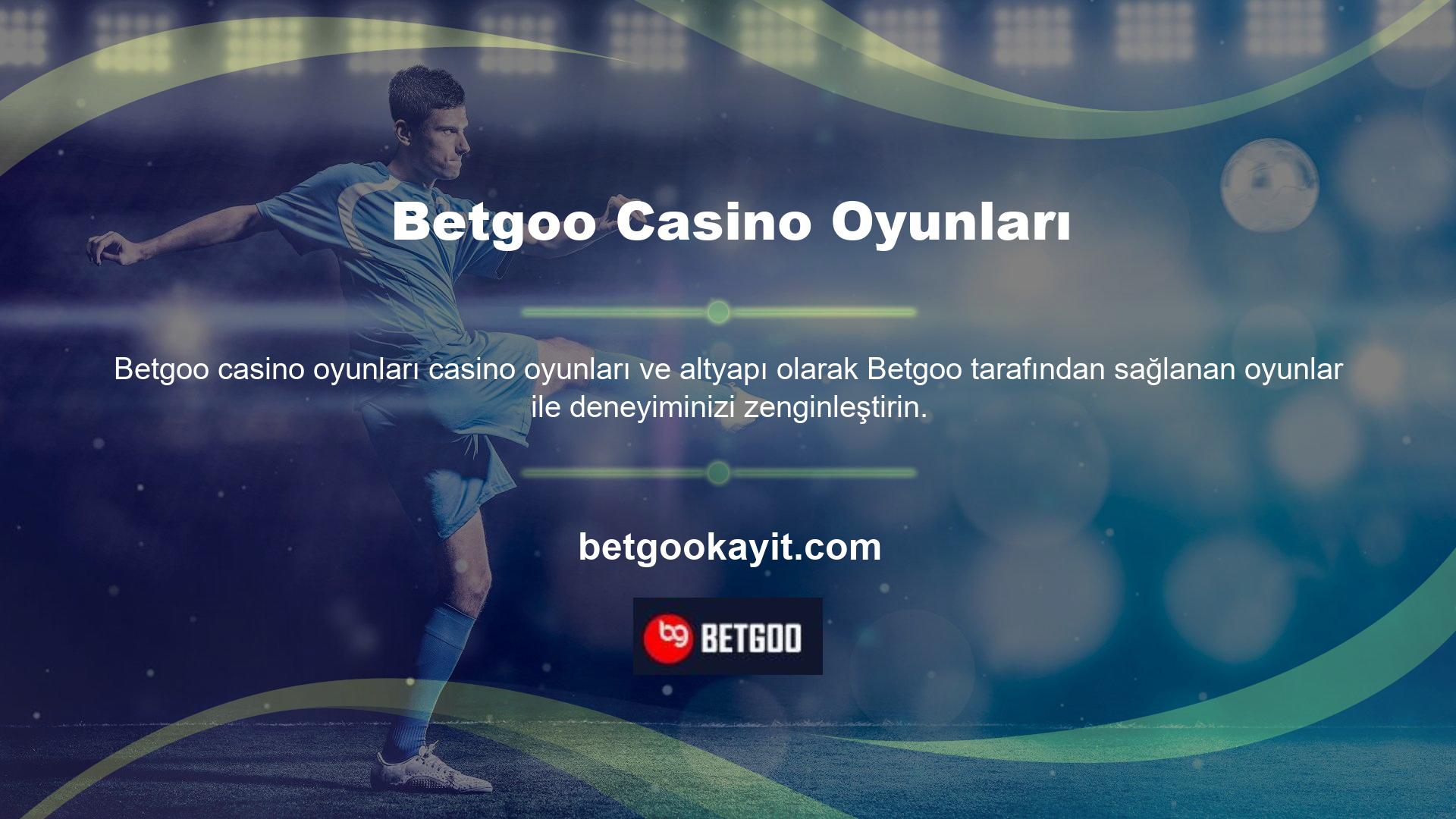 Canlı bir casino deneyiminden farklı bir şey arıyorsanız, Betgoo Casino Games en iyi seçimdir ve en iyi oyunları sunar